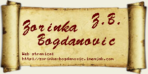 Zorinka Bogdanović vizit kartica